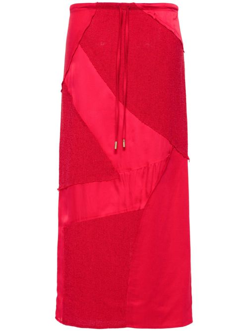 Patchwork midi skirt - Red