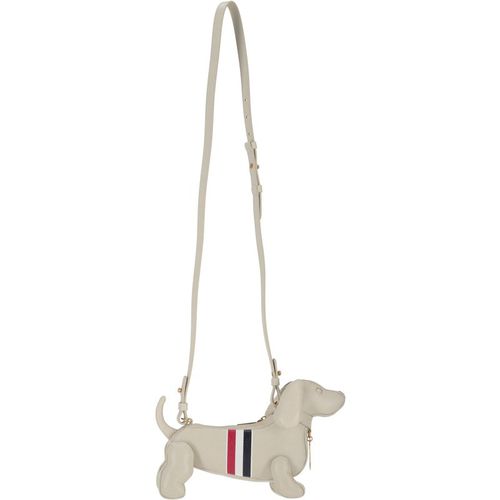Thom Browne Mini Hector Crossbody W/ Rwb Stripe In Pebble Grain Leather