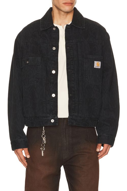 Carhartt WIP Belmar Jacket in Snake Camo & Black - Black. M also in L, XL/1X