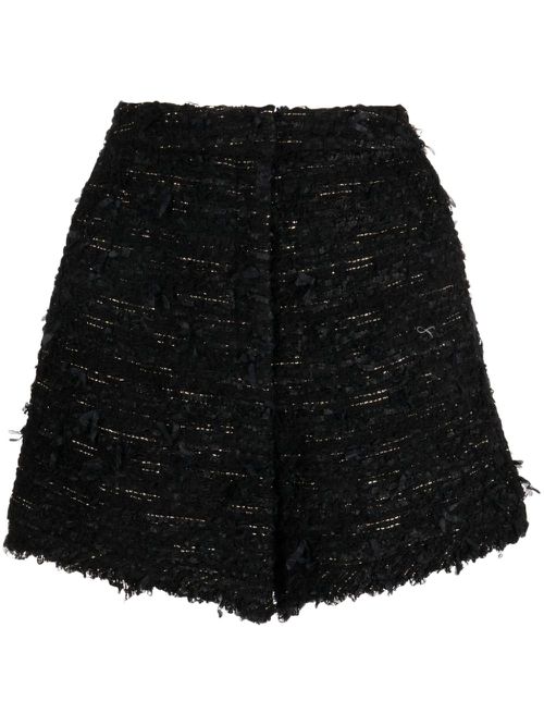 Tweed high-waist shorts - Black