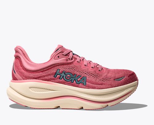 HOKA Women's Bondi 9 Shoes in Lingonberry/Cranberry