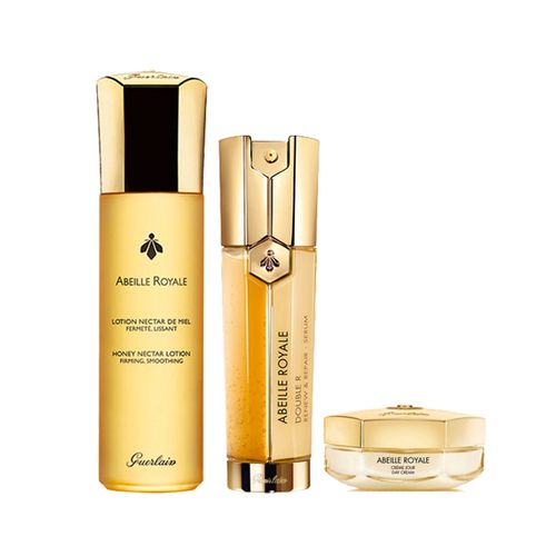 Abeille Royalle Trilogy Set Guerlain: Nectar day face lotion 150 ml + Minimizer anti-dark circles eye contour cream 15 ml + Double Expert anti-aging f