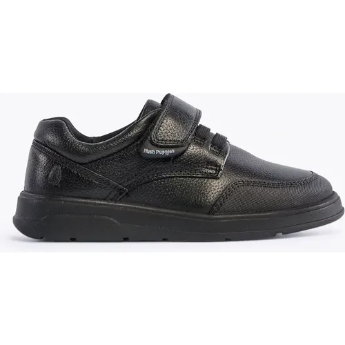 Boy's Hush Puppies ROWAN Boys Leather School Shoes Black - : teen