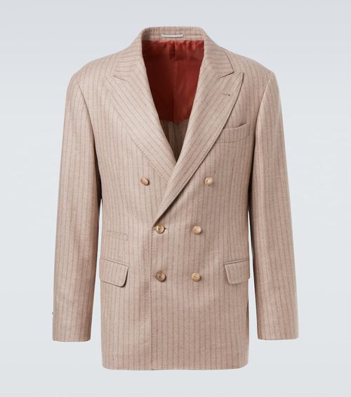 Striped cashmere and silk blazer