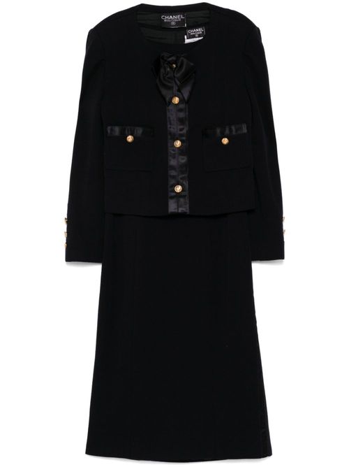 1990 wool skirt set - Black