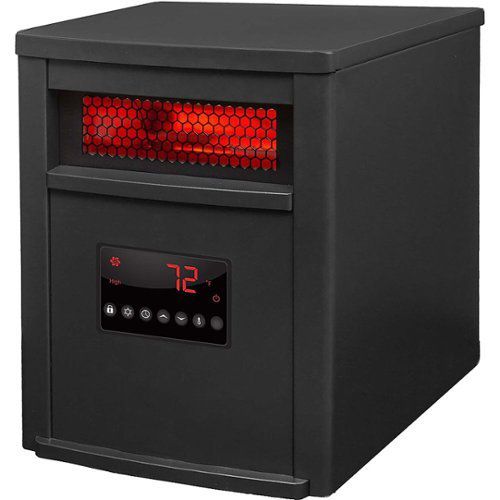 6-Element Infrared Heater with Steel Cabinet - Black