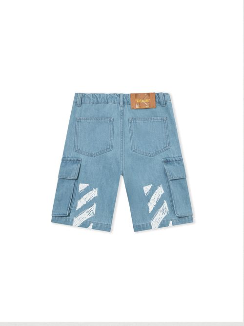 Diag Sketch Denim Cargo Short