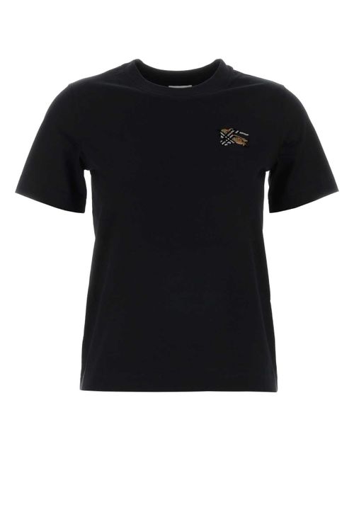 Logo-Embroidered Cotton T-Shirt — Black