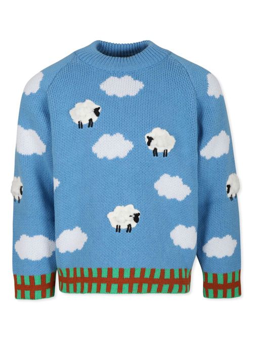 Organic cotton-wool blend jumper - Blue