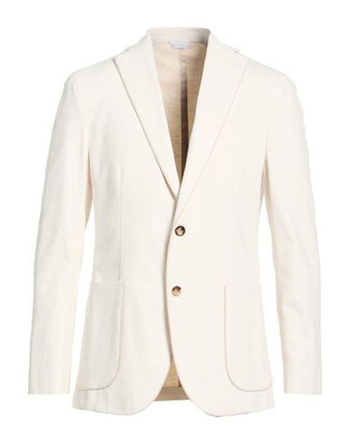 Man Blazer Cream Size 40 Cotton, Linen, Elastane