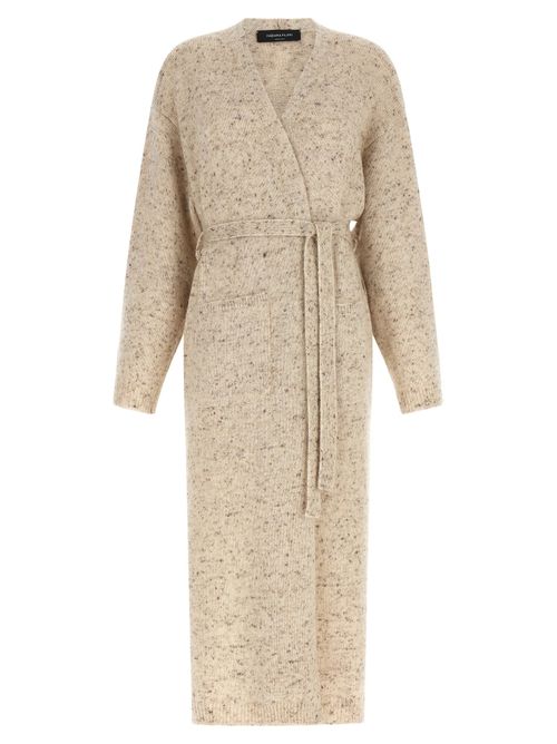 Mohair and Lurex Knit Cardigan — Beige