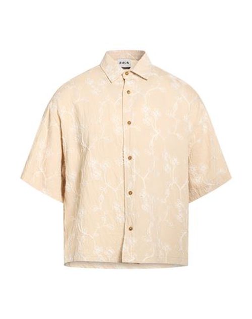Man Shirt Beige Size S Viscose, Nylon