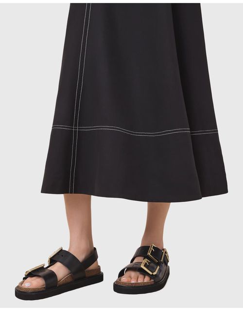 AllSaints Isla leather sandals in black