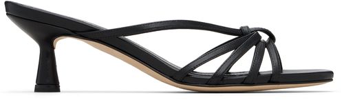 Black Abby Leather Heeled Sandals