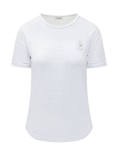 White Logo Round Neck T-Shirt