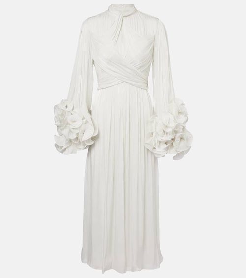 Ruffled pleated gown