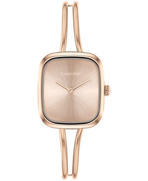 Women's Ck Adore Rose Gold Tone Stainless Steel Bangle Bracelet Watch 20.8mm - Rose gold