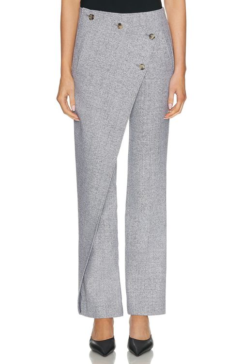 Courreges Oblique Caviar Pant in Heritage White & Black - Black. 34 also in