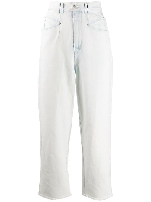 High-rise cropped jeans - Blue