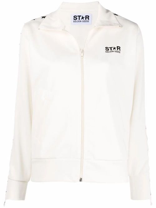 Zipped Sweatshirt With Grosgrain Strip And Stars