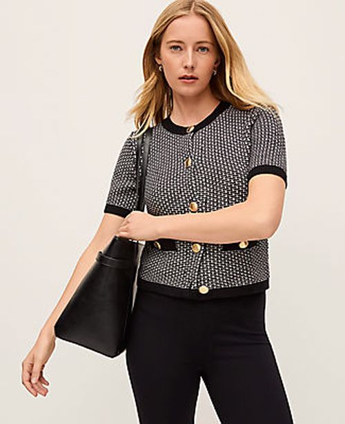 Ann Taylor Geo Stitch Cardigan