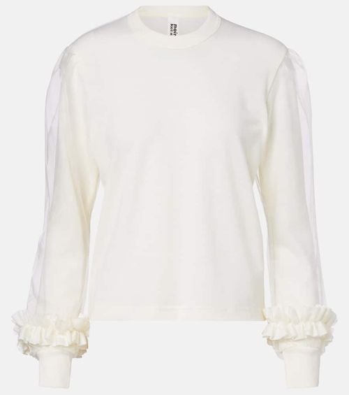 Tulle-trimmed wool sweater