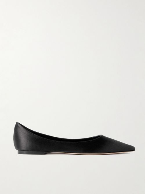 Love Satin Flats - Black