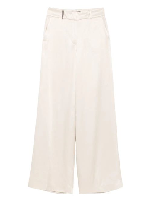 Wide-Leg Trousers — Beige