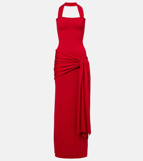 Knitted silk and cotton maxi dress