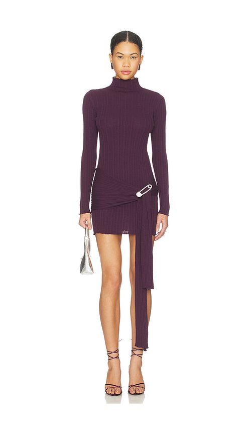 GIUSEPPE DI MORABITO Drape Dress in Purple. M. Also in