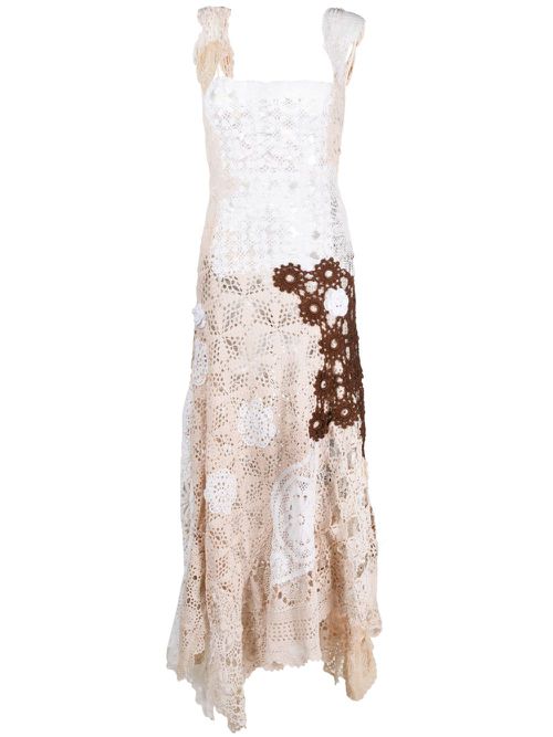 Crochet midi dress - White