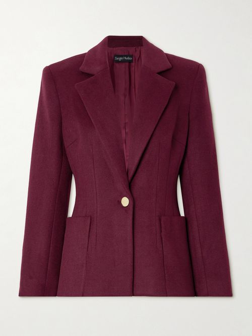 Wool And Cashmere-blend Blazer - Burgundy