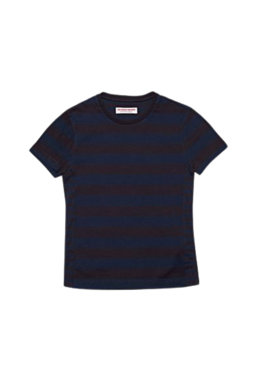 Striped Cotton T-shirt — Navy