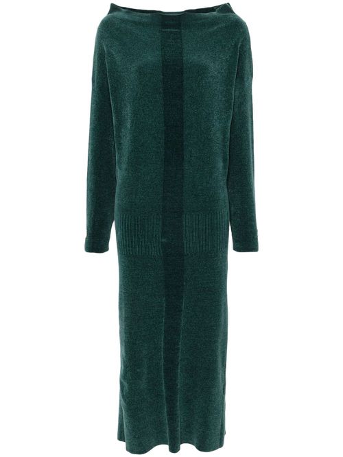 Logo-charm midi dress - Green