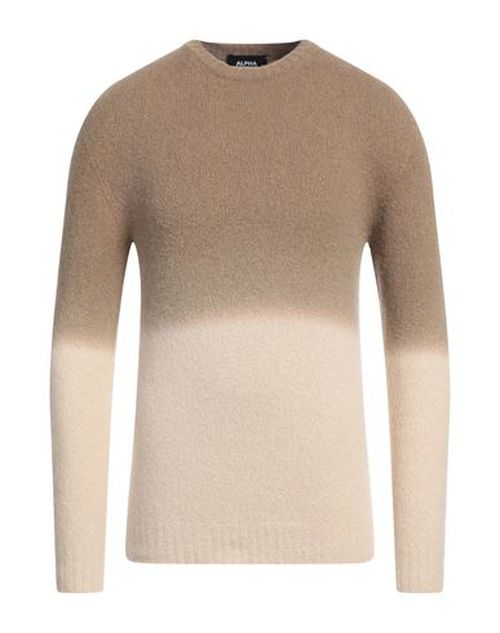 Alpha Studio Man Sweater Camel Size 36 Alpaca wool, Polyamide, Cotton, Modal, Elastane