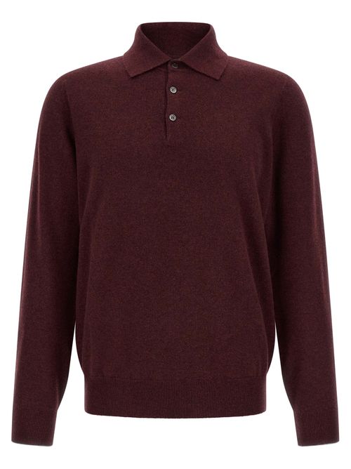 Cashmere Polo Shirt — Bordeaux