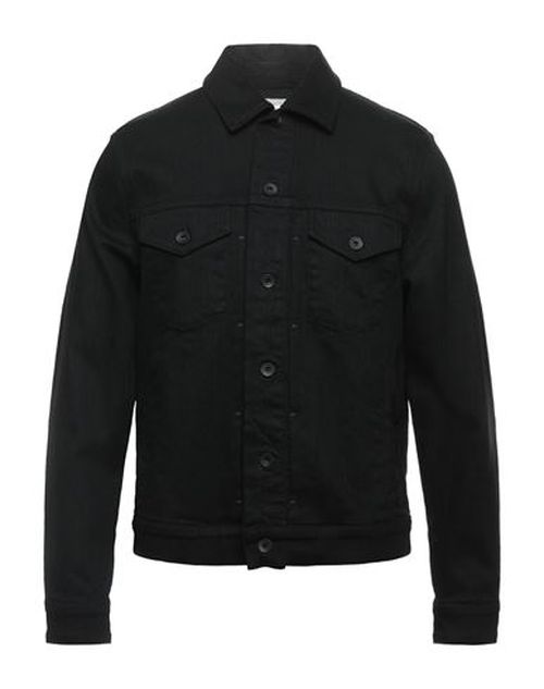 Man Denim outerwear Black Size L Cotton, Polyurethane
