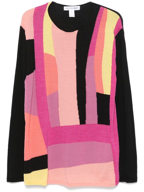 Geometric-pattern sweater - Black
