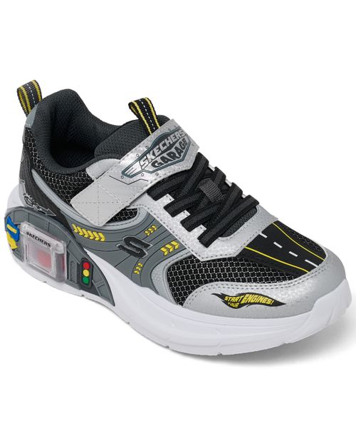 Little Kids Garage Lifestyle Sneakers from Finish Line - Silver, Black