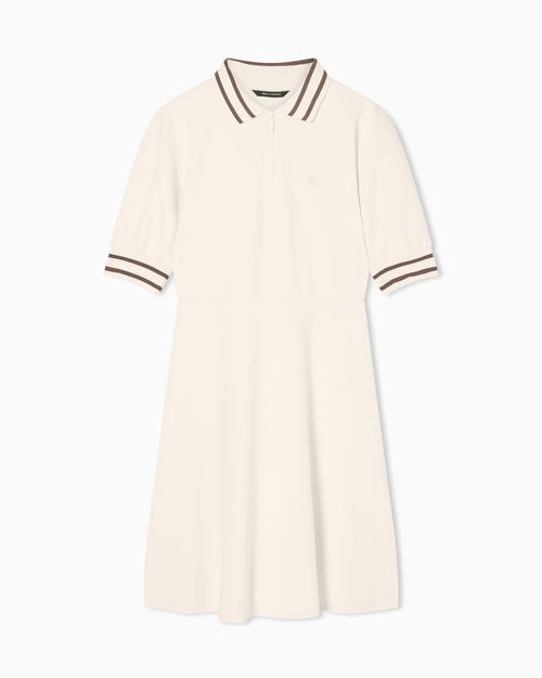 Short Stretch Piquet Dress with Contrasting Trim