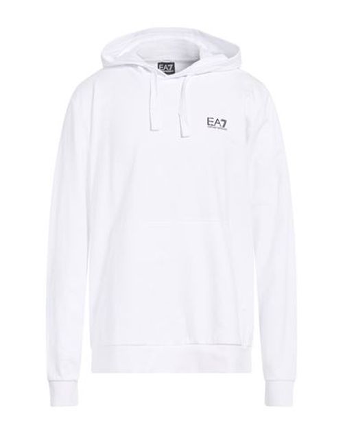 Man Sweatshirt White Size 3XL Cotton, Elastane