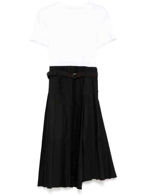 Pleat detailing dress - White