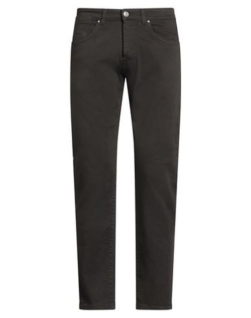 Man Pants Dark brown Size 33 Cotton, Elastane
