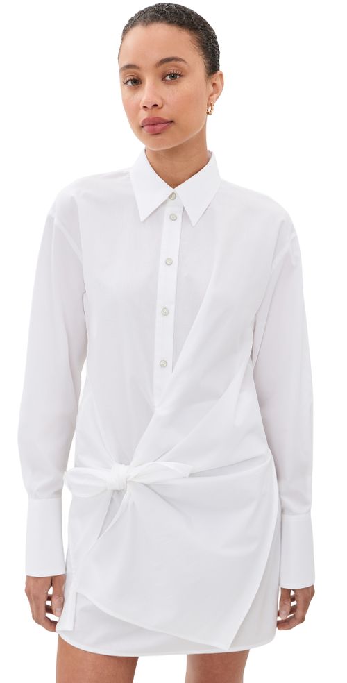 Knot Shirt Dress White