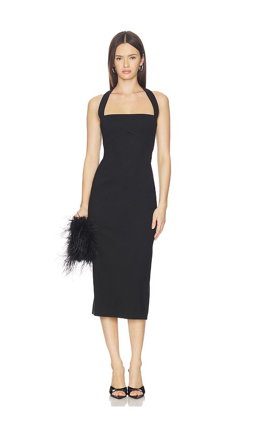Lovers and Friends Ainsley Midi Dress in Black. L. Also in M, S, XL