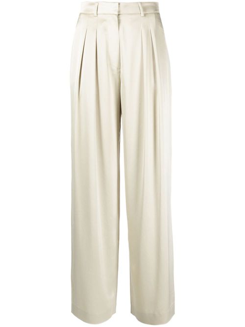 Lynda straight-leg satin trousers - Neutrals