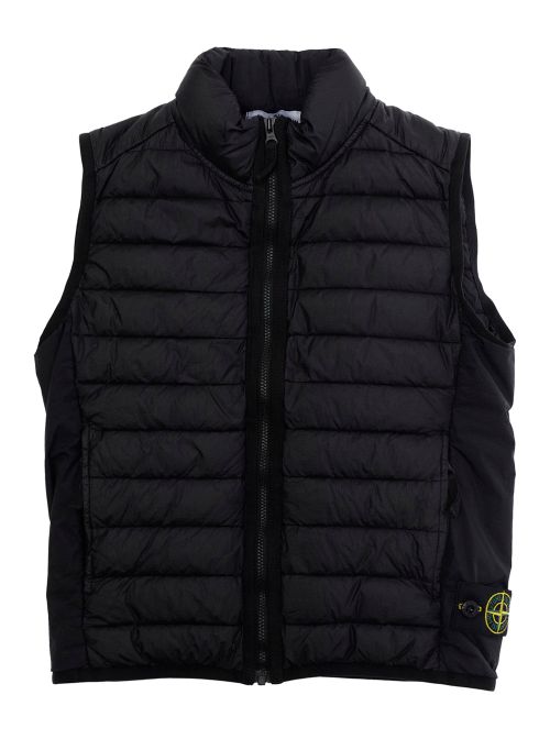 Hooded Quilted Down Jacket — Black