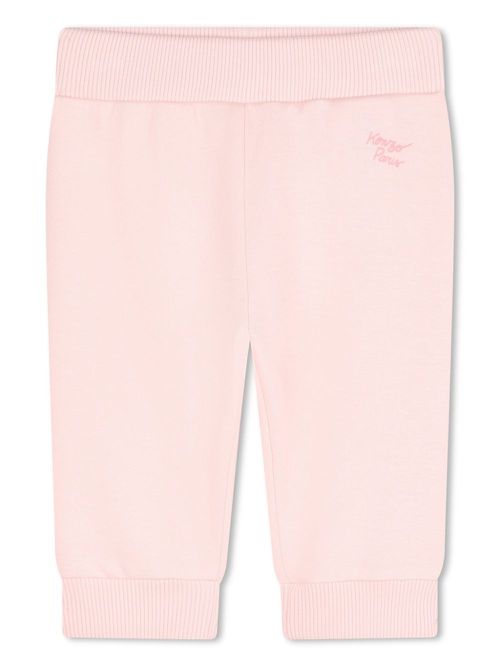 Embroidered-logo track pants set - Pink