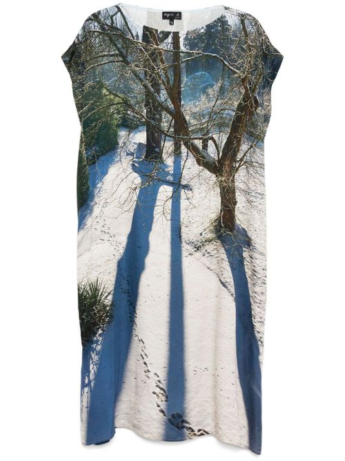 All-over graphic print dress - Blue