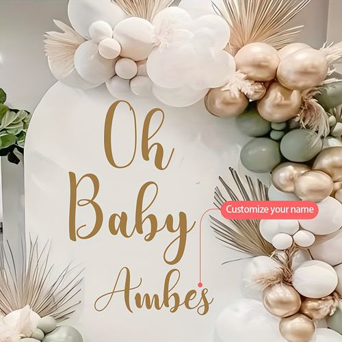 TEMU Customizable Self-adhesive Pvc Wall Decals - Lettering With Golden Glitter Accents, Removable Wall Art For Nursery, Living Room, Bedroom, Dining